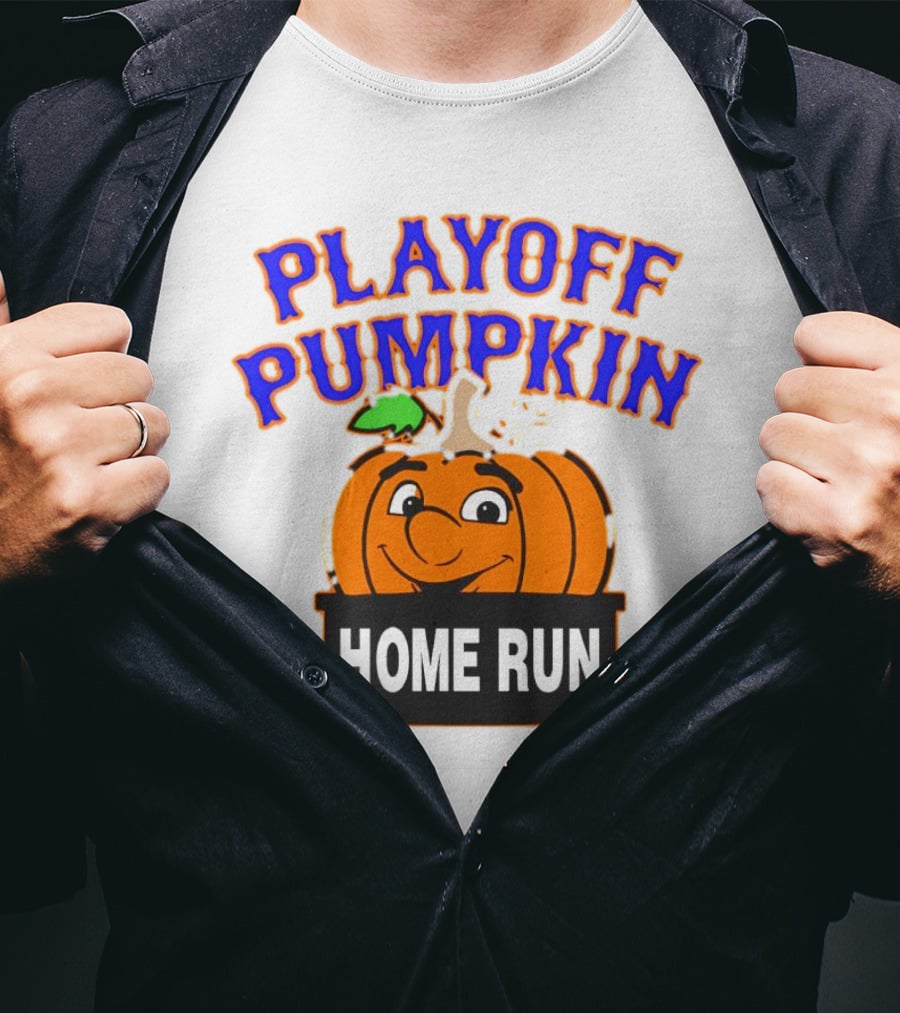 Playoff Pumpkin Home Run Mets Baseball T-Shirt