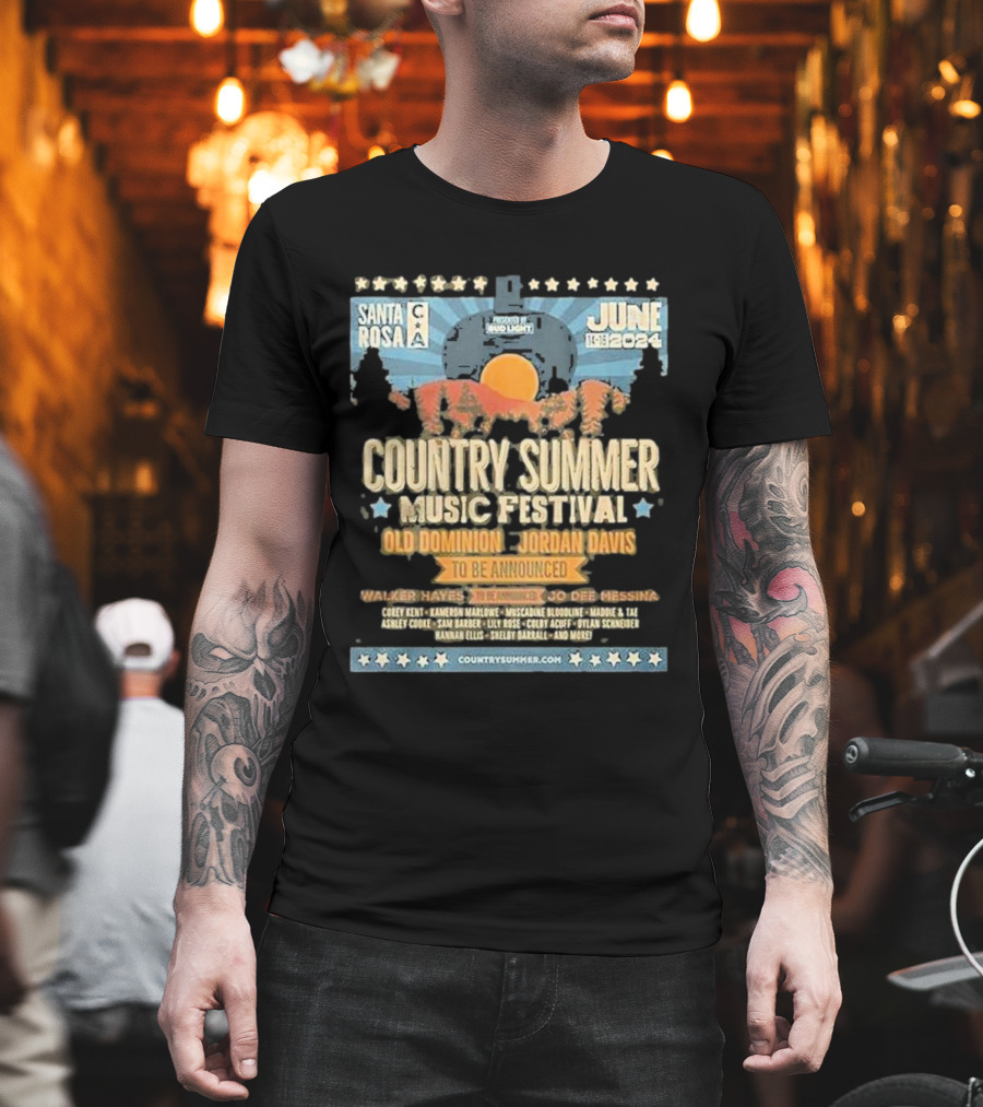 Santa Rosa Country Summer Music Festival Old Dominion Jordan Davis June 14-16 T-Shirt