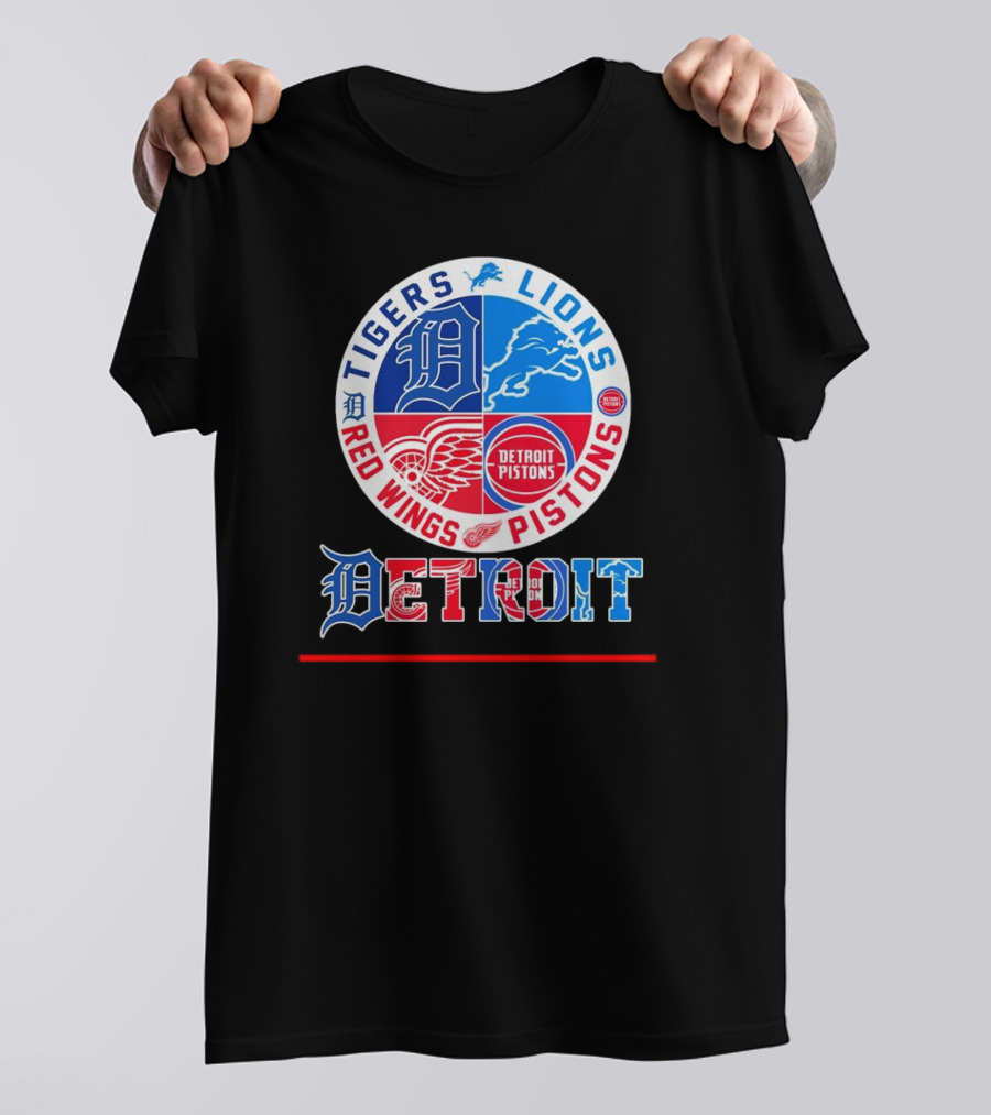 Tigers Lions Red Wings Pistons Detroit T-Shirt