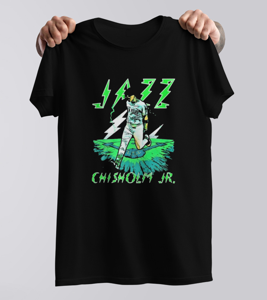 Jazz Chisholm Jr. New York Yankees Electric Green MLB Painting T-Shirt