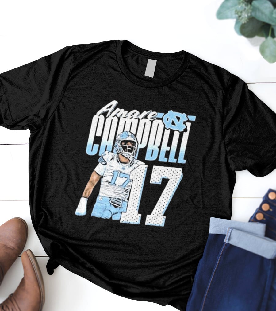 Amare Campbell North Carolina Tar Heels 17 Football Player T-Shirt