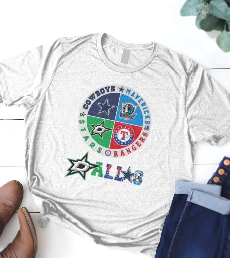 Cowboys Mavericks Rangers Stars Dallas Logo T-Shirt
