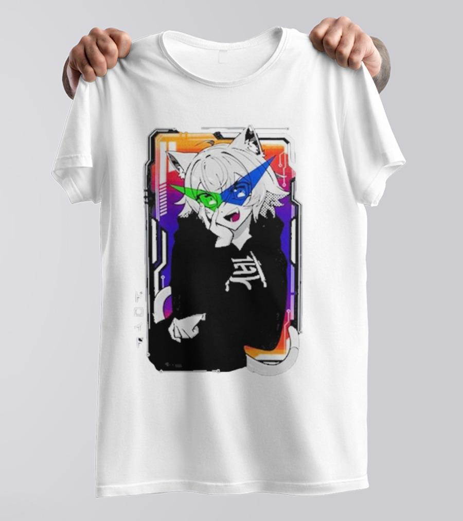 Elasticdroid Gamersupps Anime Cat Ears Cyberpunk T-Shirt