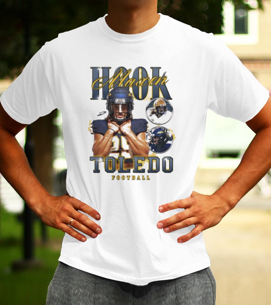 Maxen Hook Toledo Rockets Football Player Action Montage T-Shirt