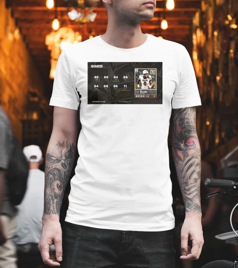 South Carolina Gamecocks Debo Williams Run Stopper Homecoming Key Ratings Madden NFL 25 Ultimate Team T-Shirt
