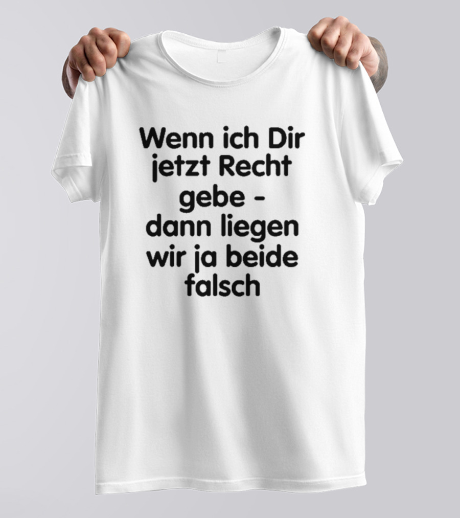 Wenn Ich Dir Jetzt Recht Gebe Dann Liegen Wir Ja Beide Falsch Spruch Humor Ironie T-Shirt
