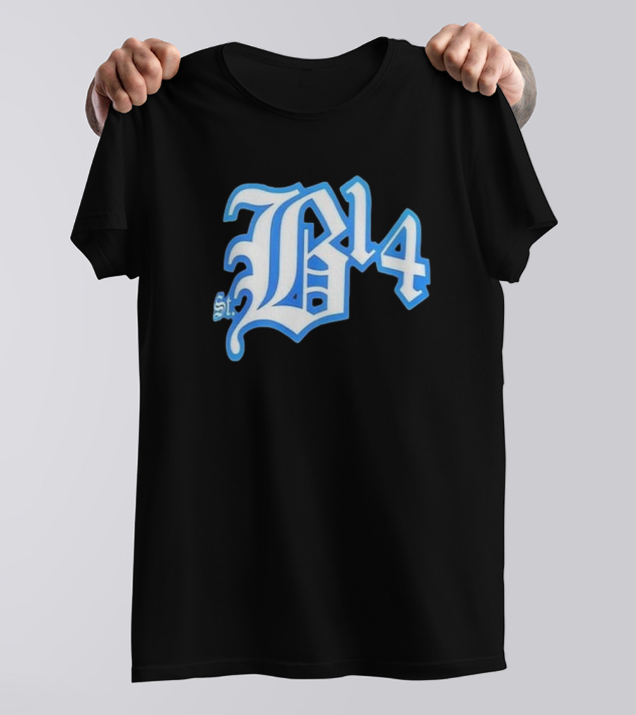 Amon-Ra St Brown Detroit B14 St. Iconic Blue Font T-Shirt