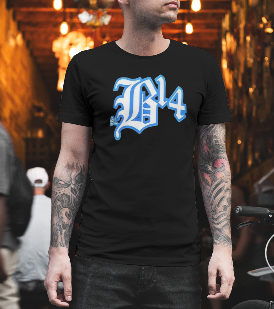 Amon-Ra St Brown Detroit B14 St. Iconic Blue Font T-Shirt
