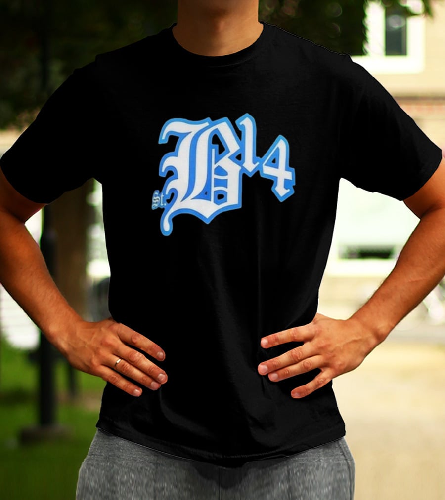 Amon-Ra St Brown Detroit B14 St. Iconic Blue Font T-Shirt