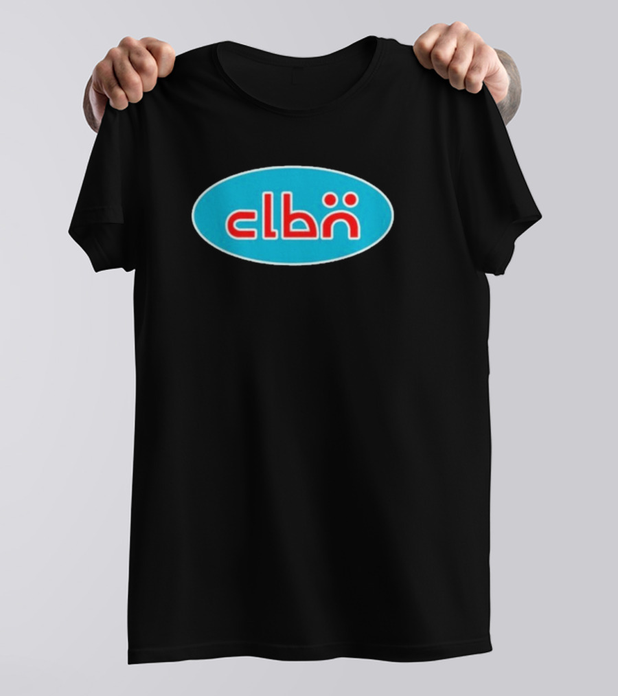 Clbn Logo Design Blue Oval Text T-Shirt