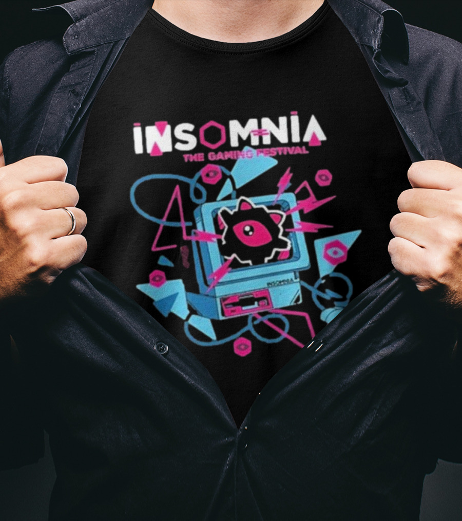 Insomnia The Gaming Festival I72 Retro Computer Neon Graphics T-Shirt