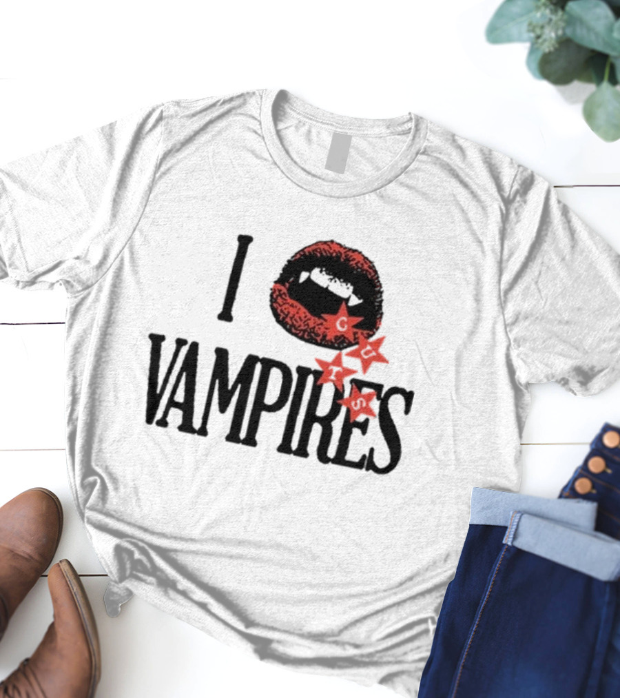 Olivia Rodrigo GUTS I Love Vampires Mouth Stars T-Shirt