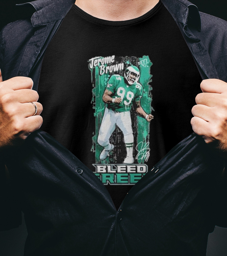 Jerome Brown Bleed Green 99 Football Legend T-Shirt