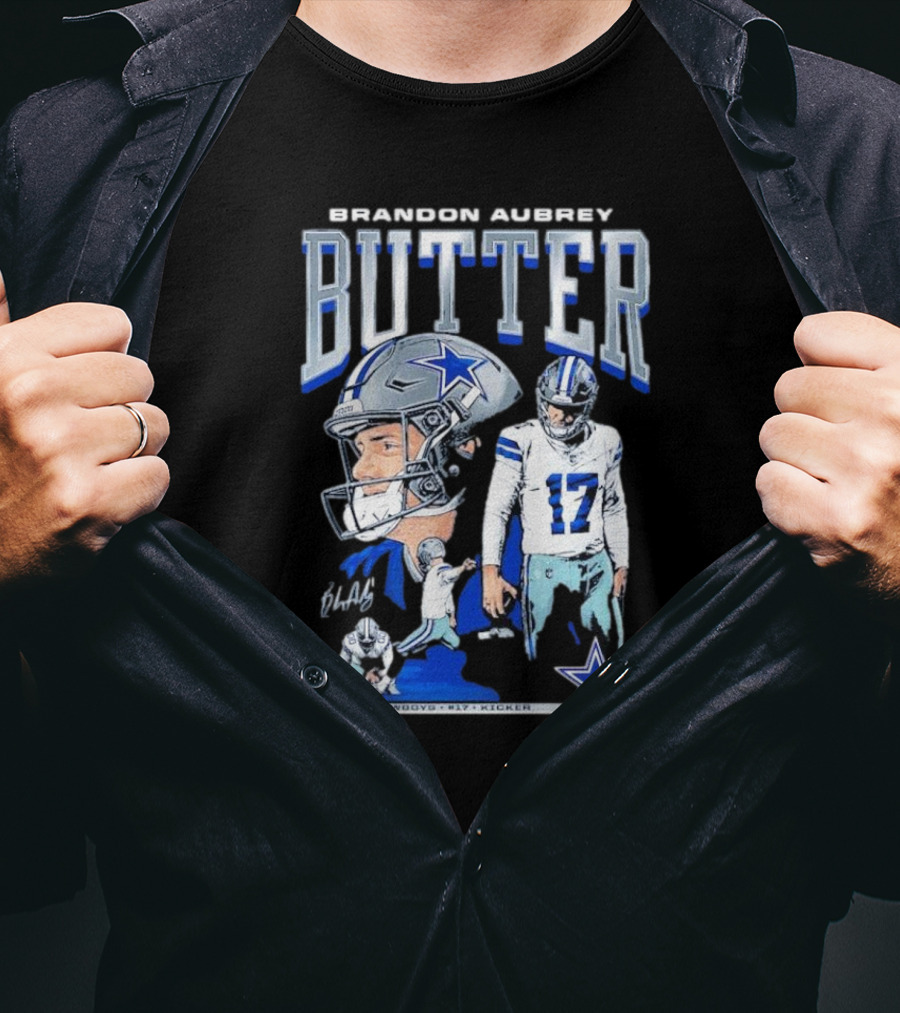Brandon Aubrey Butter Dallas Cowboys NFL Vintage Football Player T-Shirt