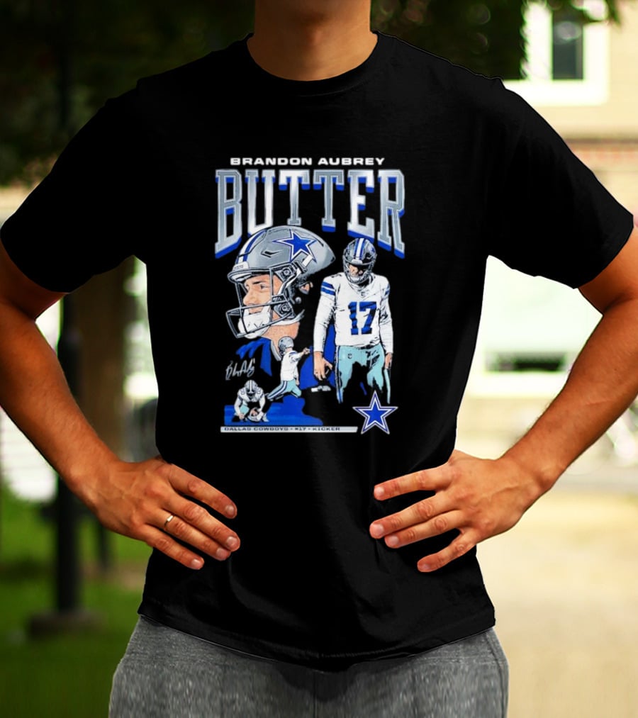 Brandon Aubrey Butter Dallas Cowboys NFL Vintage Football Player T-Shirt