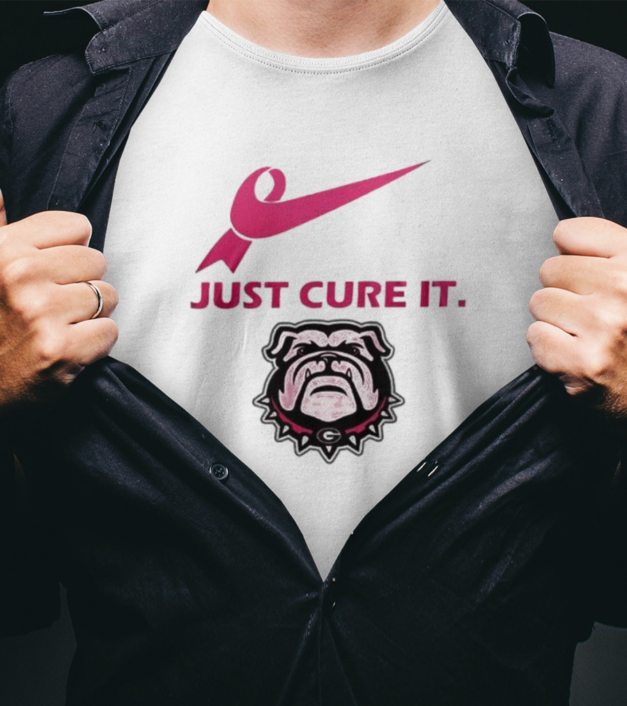 Georgia Bulldogs Just Cure It Pink Ribbon T-Shirt