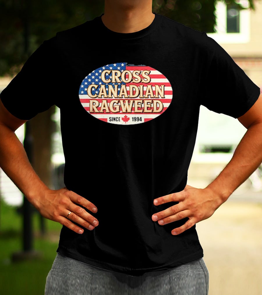 I Miss Ragweed Cross Canadian Ragweed Since 1994 American Flag Background T-Shirt