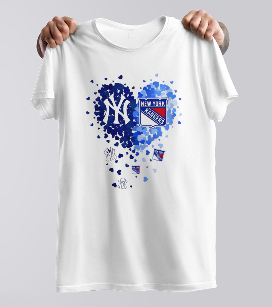 New York Yankees Rangers Heart T-Shirt