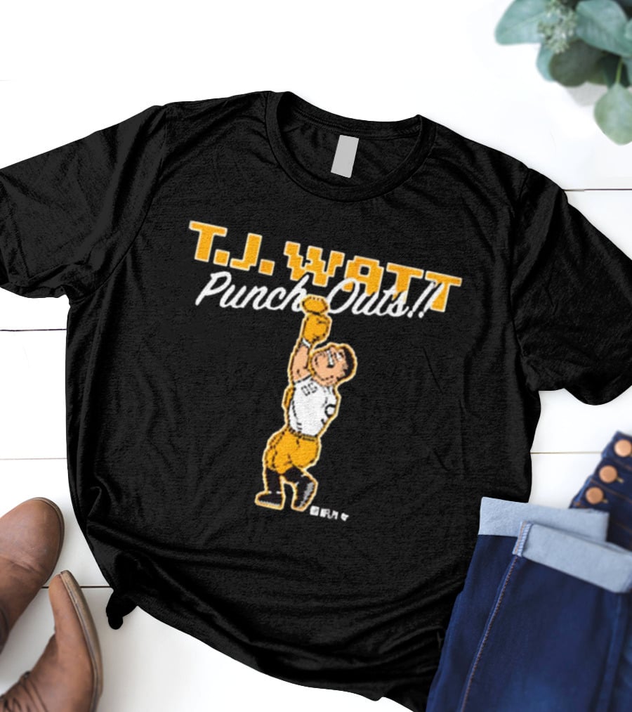 T.J. Watt Punch-Outs Pittsburgh Steelers NFL Boxer Victory T-Shirt