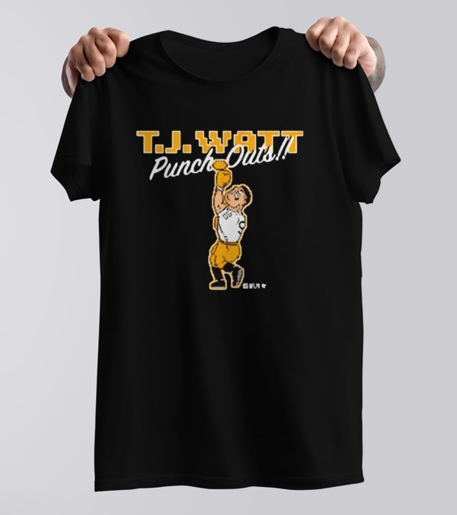 T.J. Watt Punch-Outs Pittsburgh Steelers NFL Boxer Victory T-Shirt