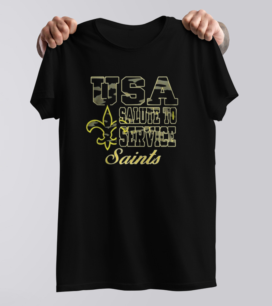USA Salute To Service Saints Fleur-de-Lis Camo T-Shirt