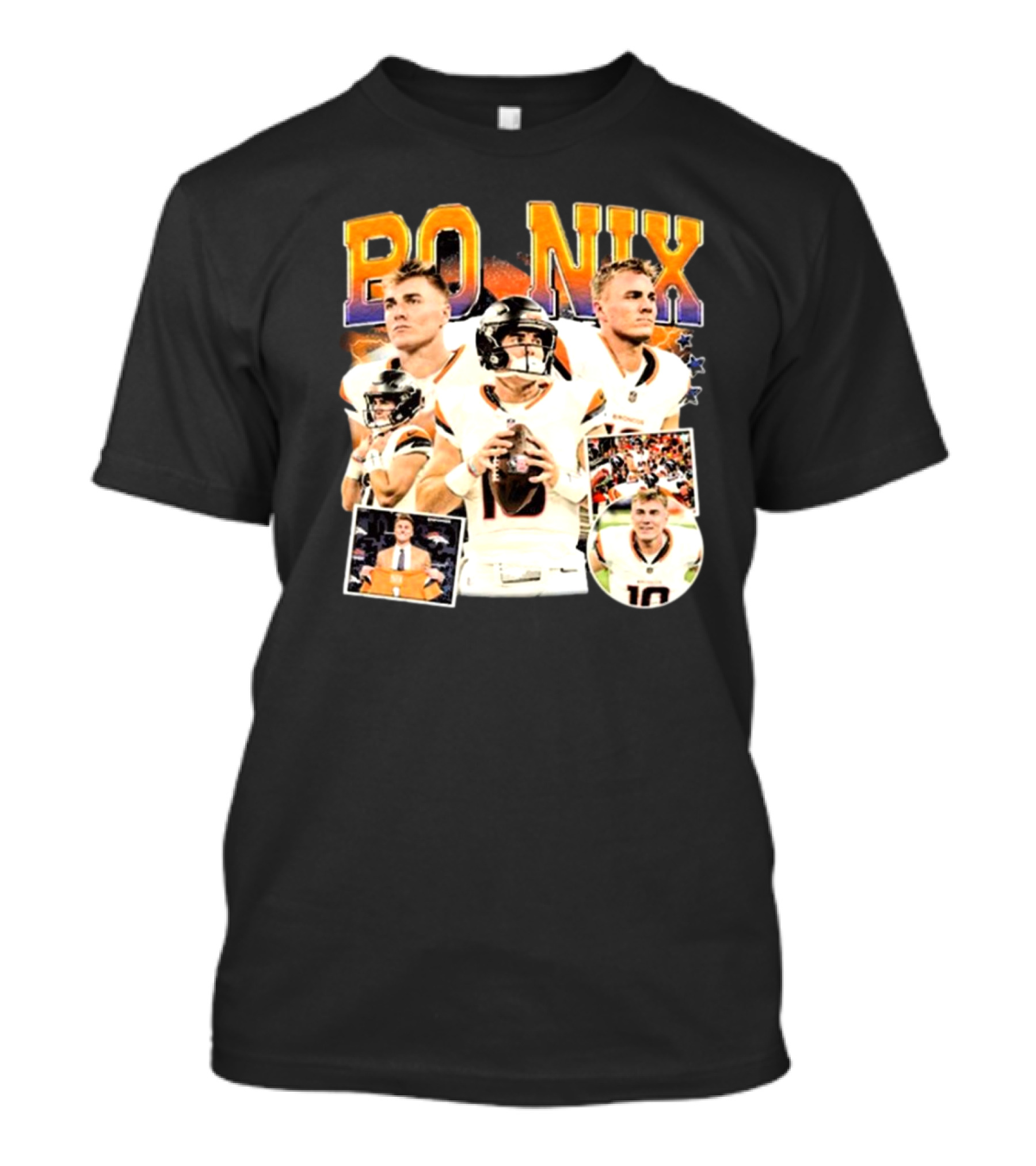 Bo Nix Denver Broncos NFL Vintage Football American T-Shirt