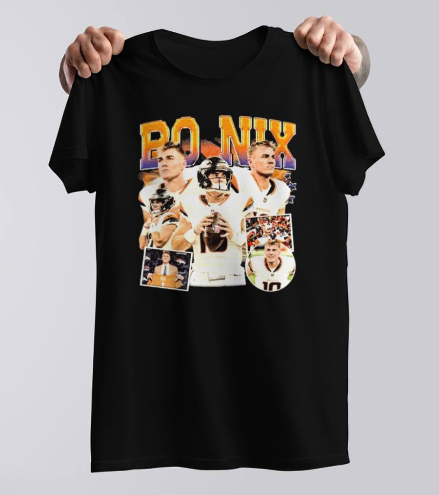 Bo Nix Denver Broncos NFL Vintage Football American T-Shirt