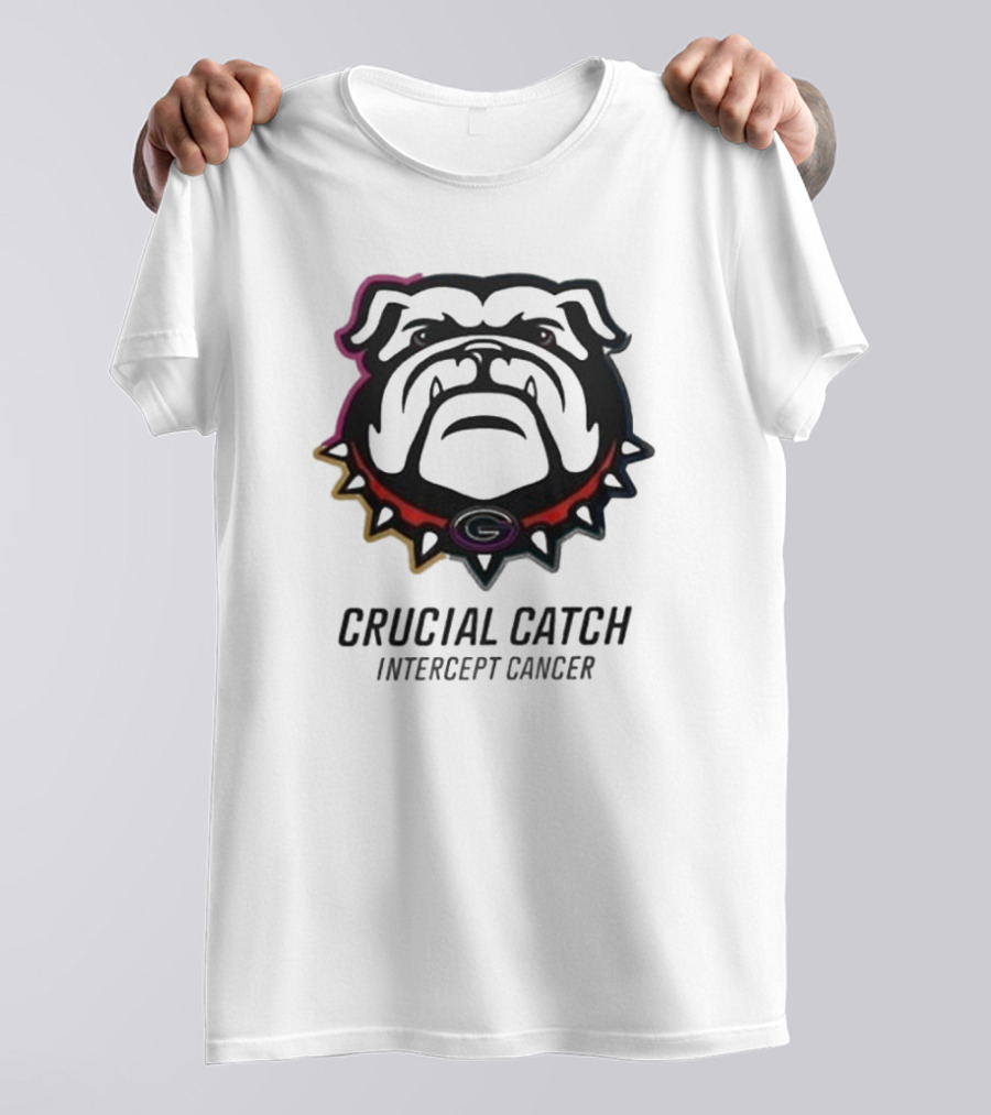 Georgia Bulldogs Crucial Catch Intercept Cancer T-Shirt