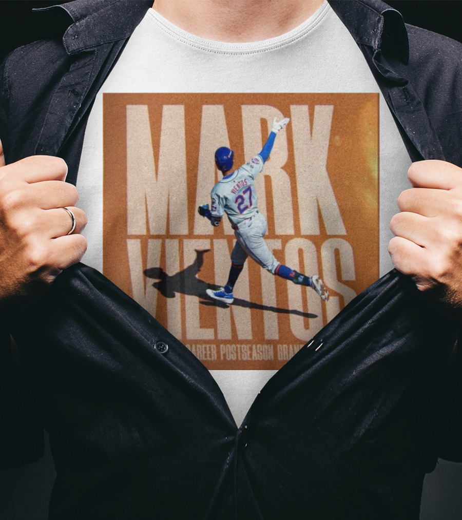 Mark Vientos New York Mets First Career Postseason Grand Slam Baseball Player Action T-Shirt