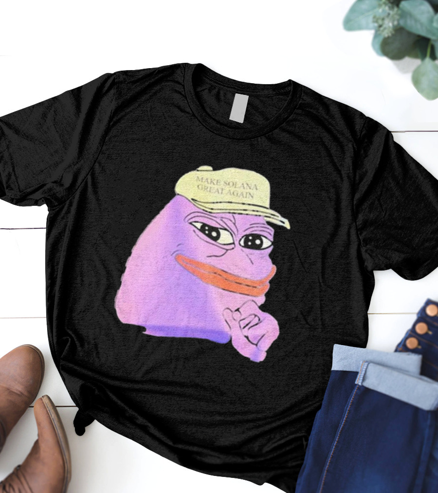 Purple Pepe Make Solana Great Again Hat T-Shirt