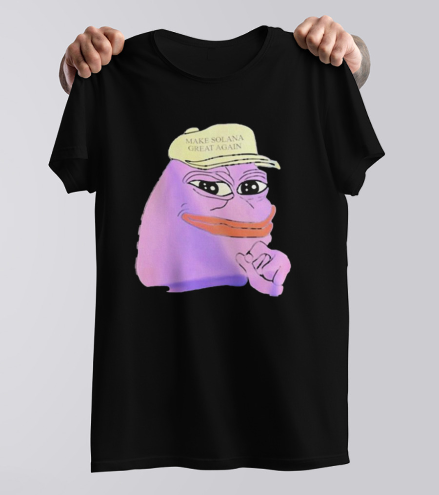 Purple Pepe Make Solana Great Again Hat T-Shirt