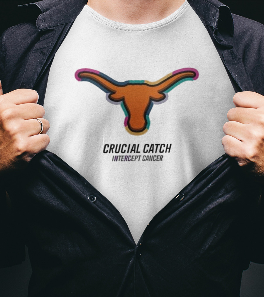 Texas Longhorns Crucial Catch Intercept Cancer T-Shirt