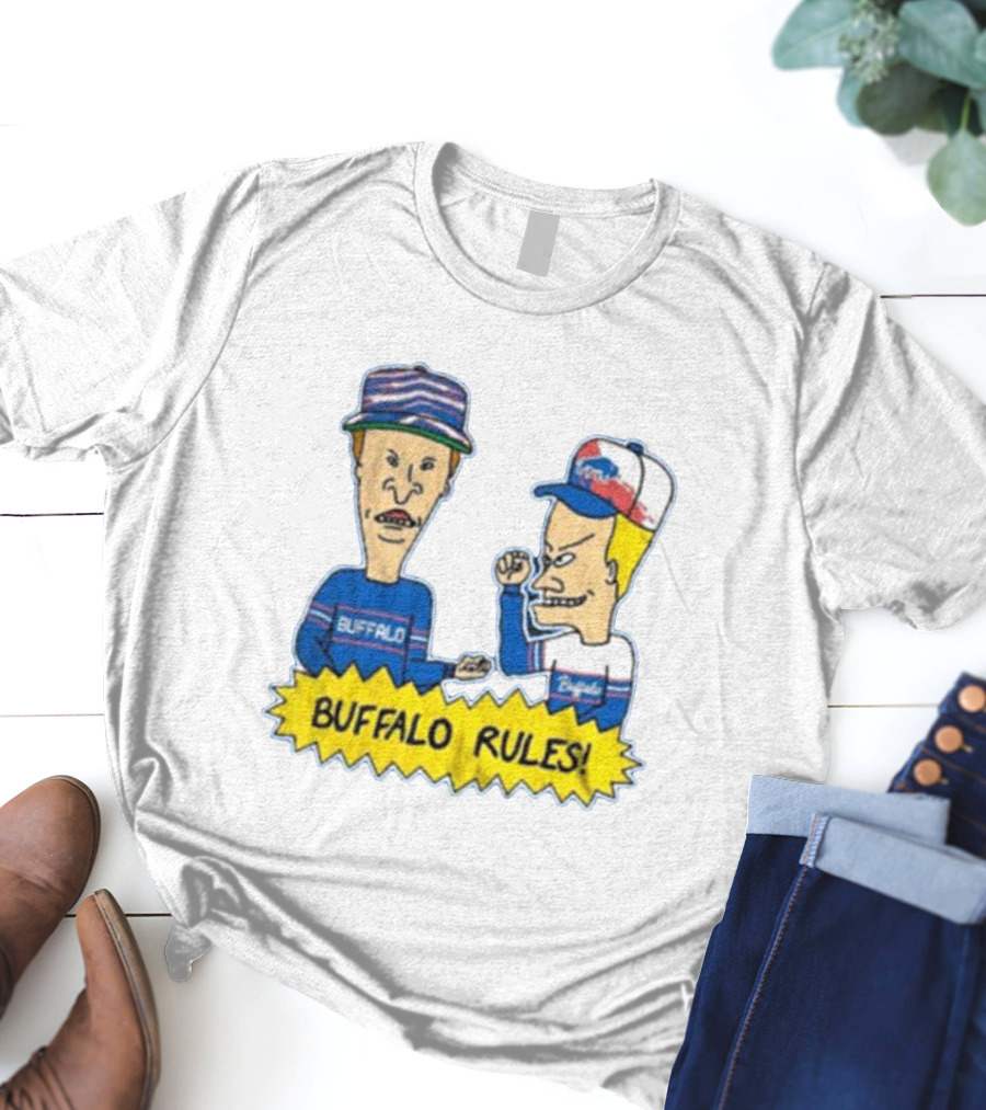 Beavis And Butt-Head Buffalo Rules Buffalo Bills Cartoon Characters T-Shirt