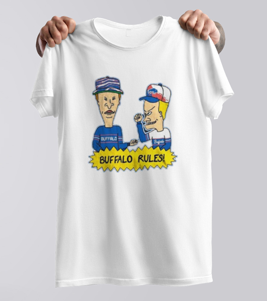 Beavis And Butt-Head Buffalo Rules Buffalo Bills Cartoon Characters T-Shirt