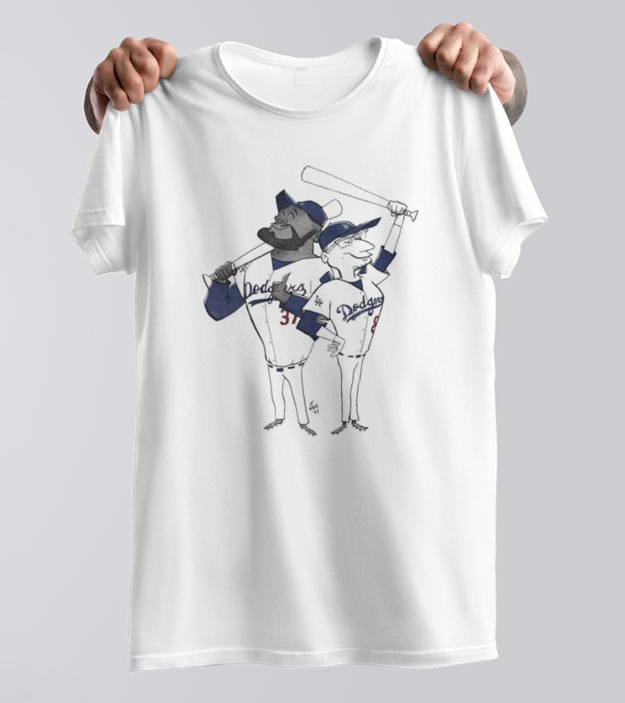 Teoscar And Kiké Dodgers Baseball Doodle Let's Go Dodgers T-Shirt