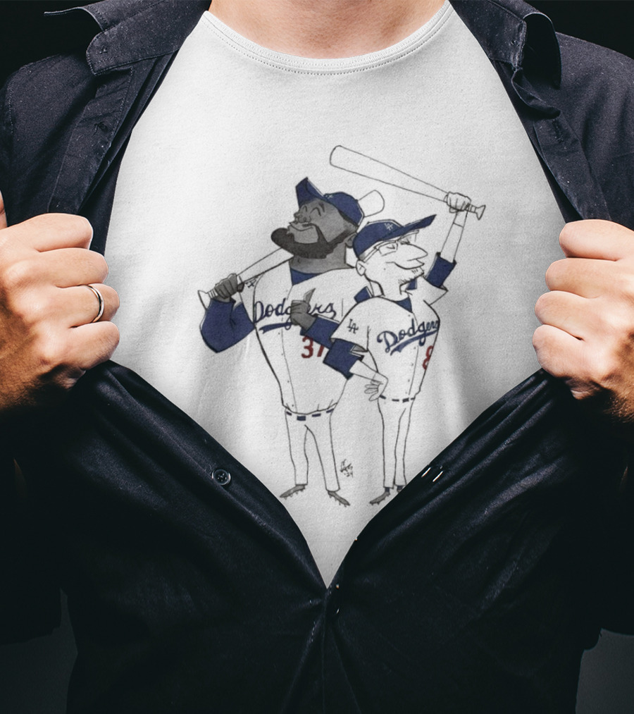 Teoscar And Kiké Dodgers Baseball Doodle Let's Go Dodgers T-Shirt