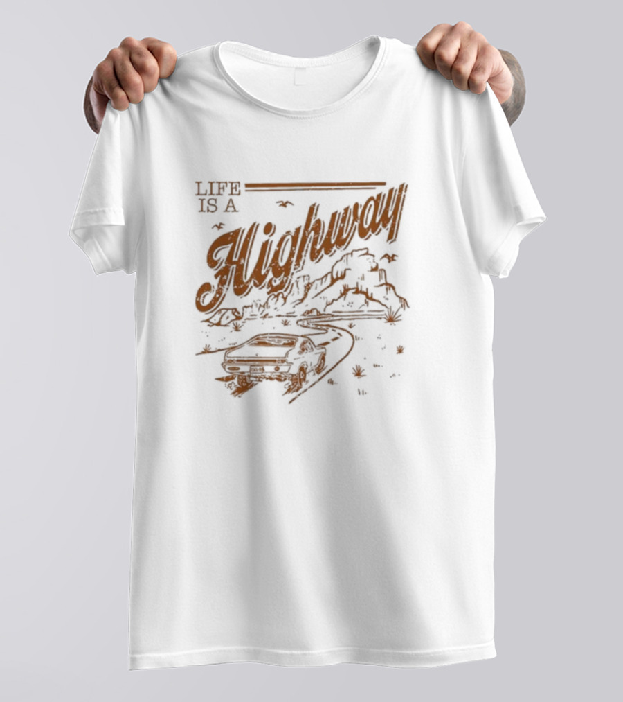 Rascal Flatts Life Is A Highway Vintage Car Desert Journey T-Shirt