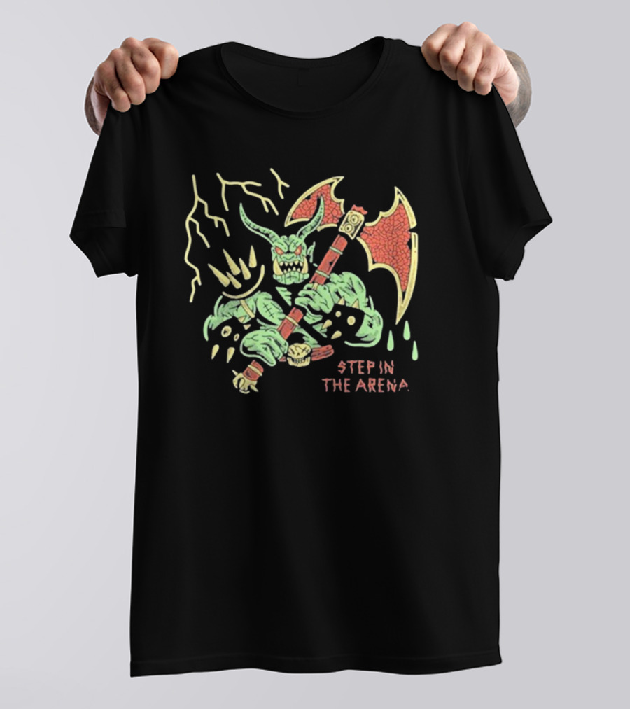 Wizard Of Barge Step In The Arena Monster With Axe And Lightning T-Shirt