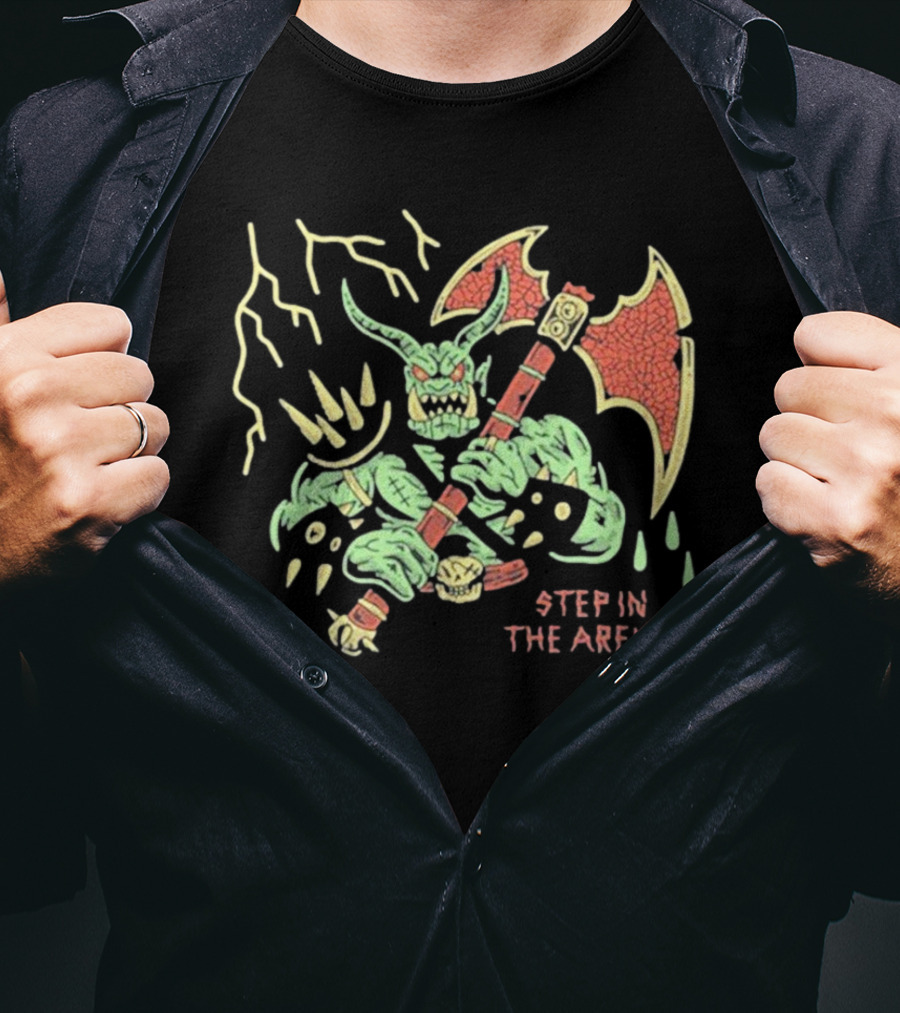 Wizard Of Barge Step In The Arena Monster With Axe And Lightning T-Shirt