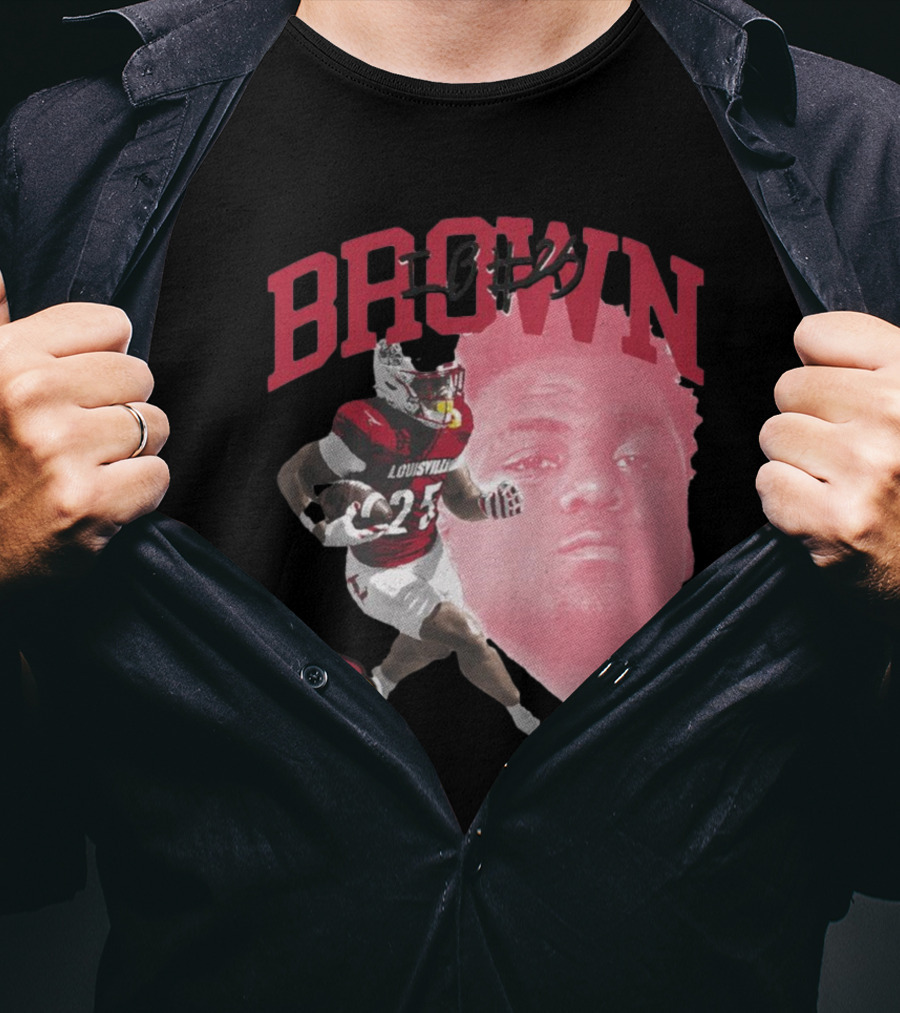 Brown IB #25 Louisville Cardinals Football Player T-Shirt