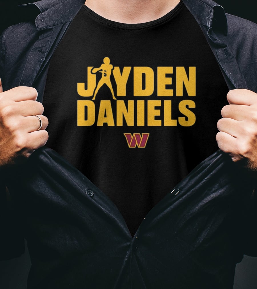 Jayden Daniels Washington Commanders NFL Play Motion T-Shirt