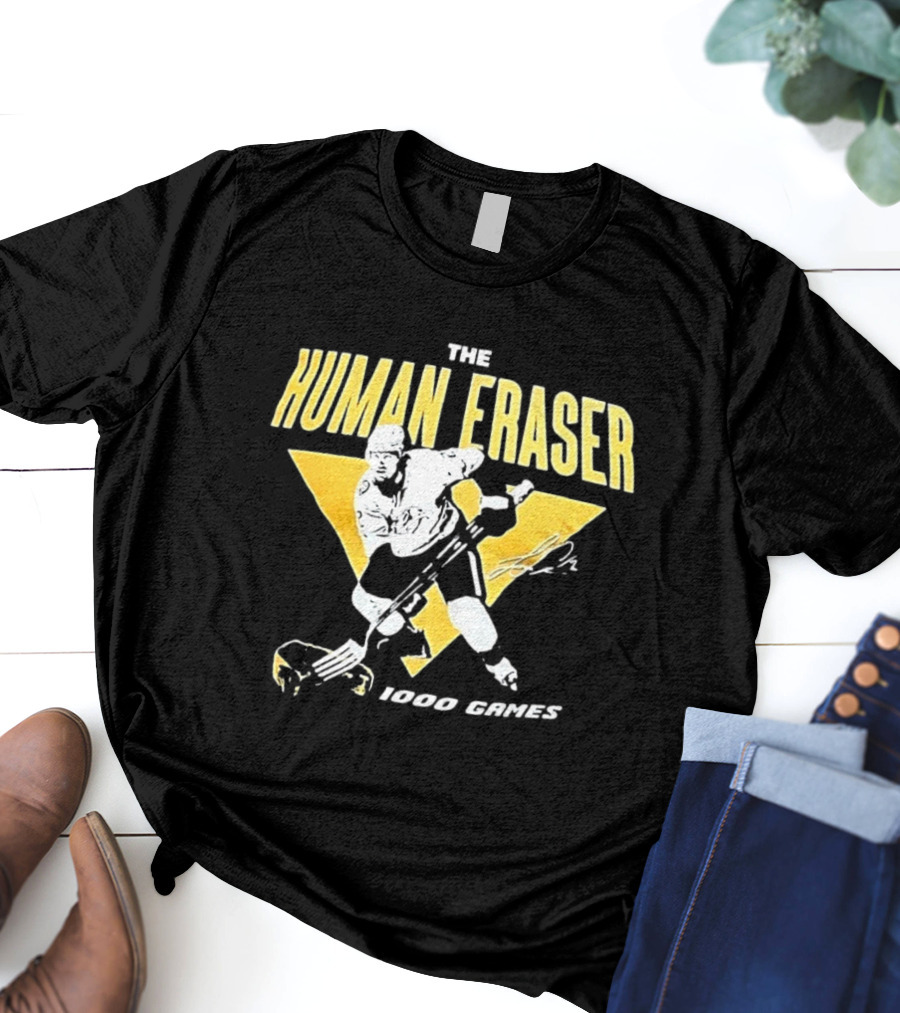 Nashville Predators The Human Eraser 1000 Games Signature Hockey T-Shirt