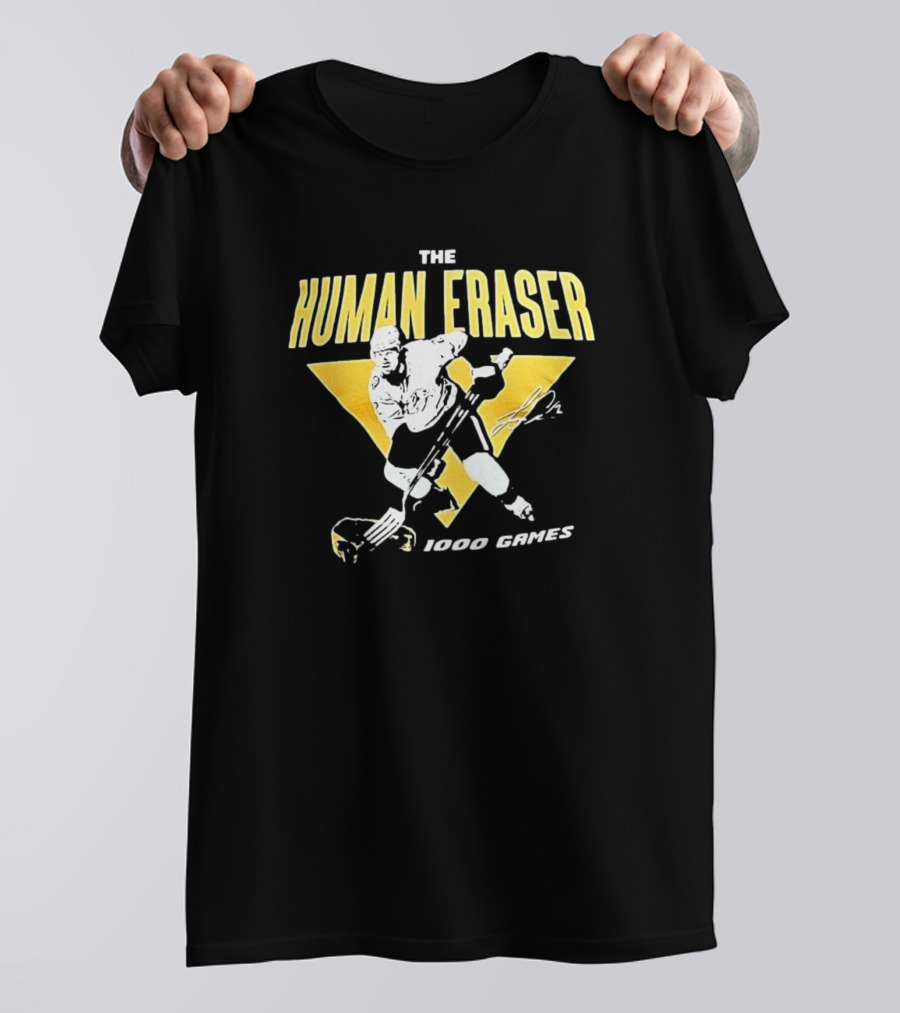 Nashville Predators The Human Eraser 1000 Games Signature Hockey T-Shirt