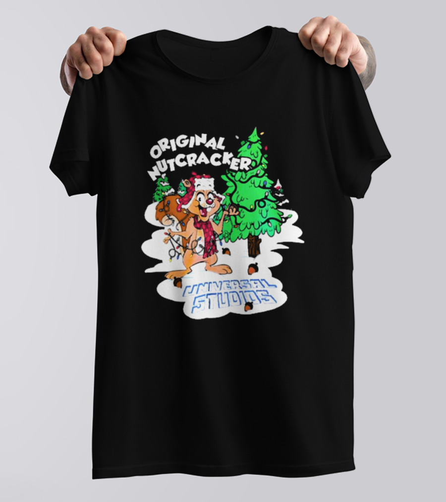 Original Nutcracker Earl The Squirrel Universal Studios Winter Scene T-Shirt
