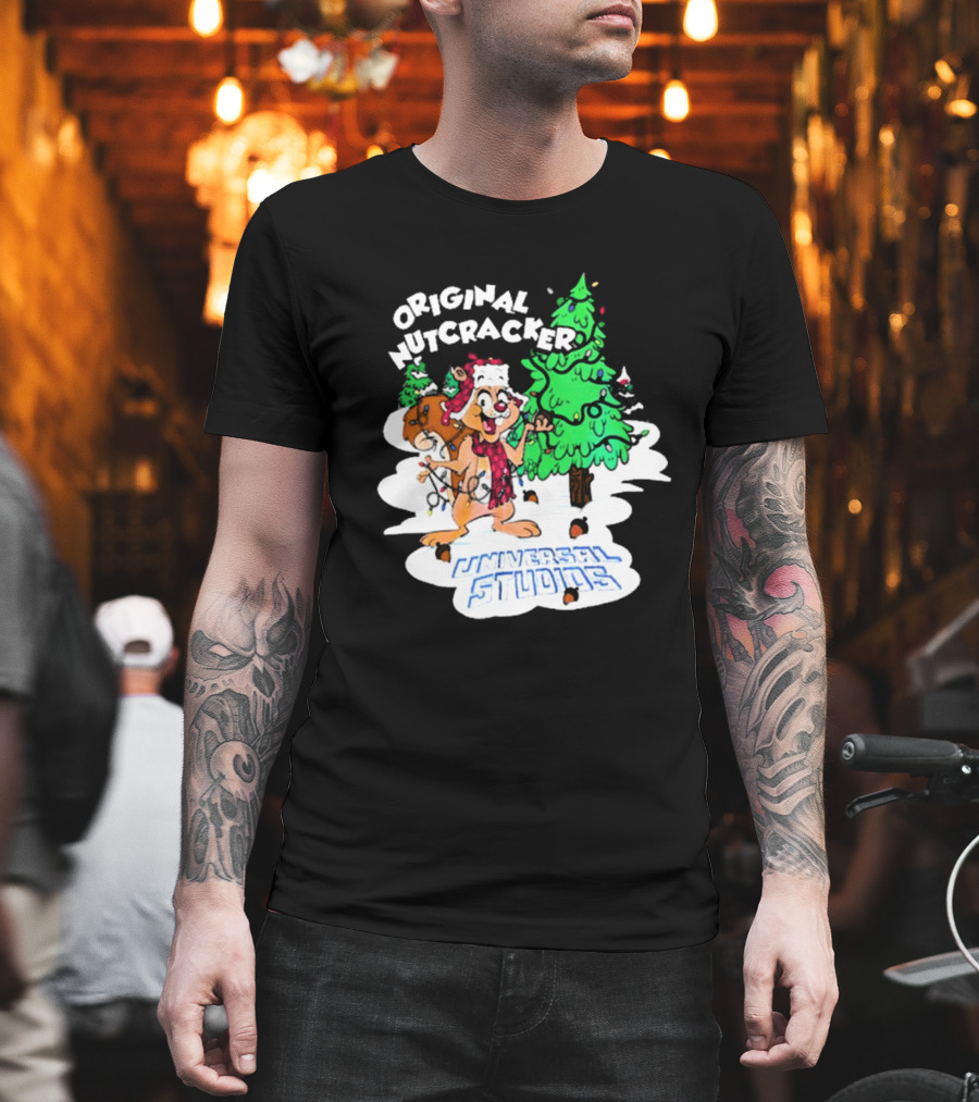 Original Nutcracker Earl The Squirrel Universal Studios Winter Scene T-Shirt