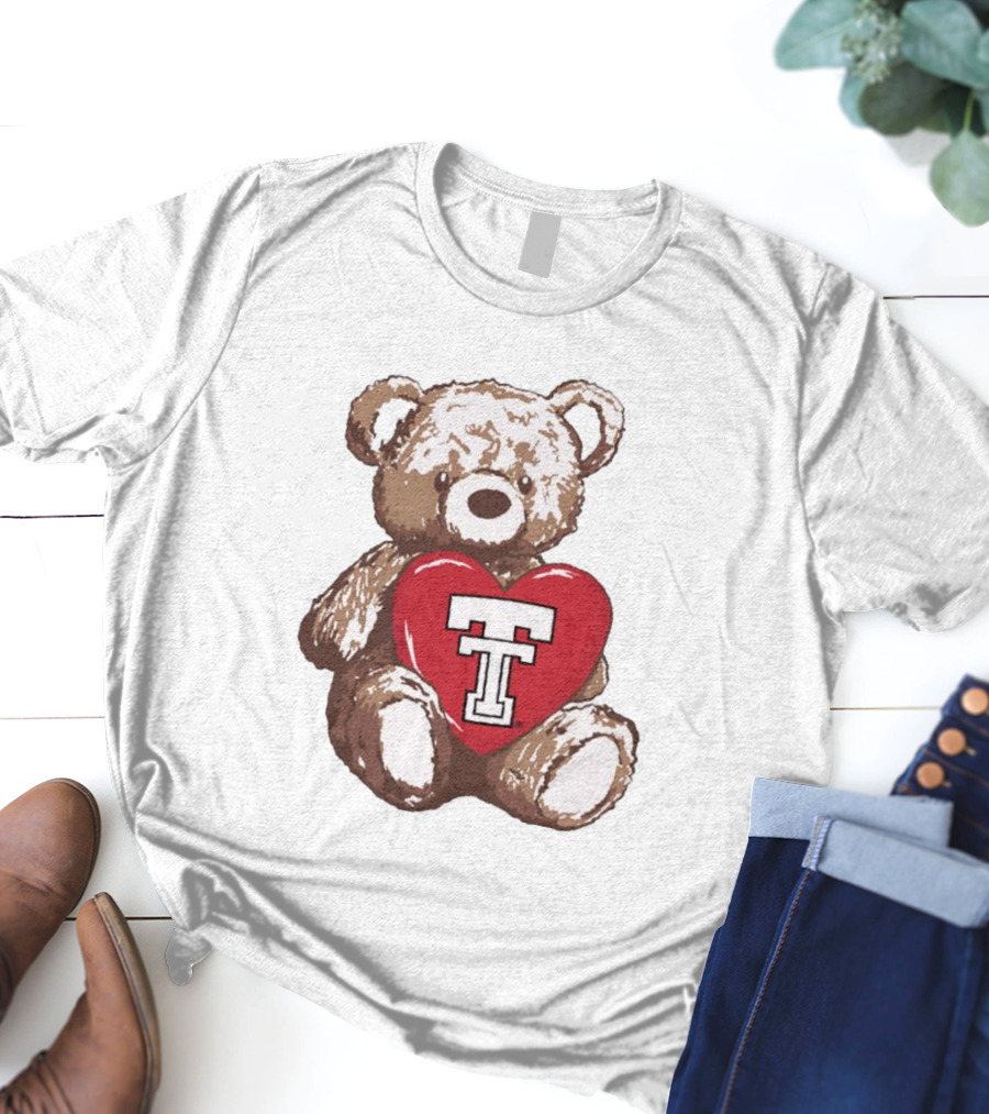 Texas Tech Red Raiders Teddy Bear Heart Hug T-Shirt