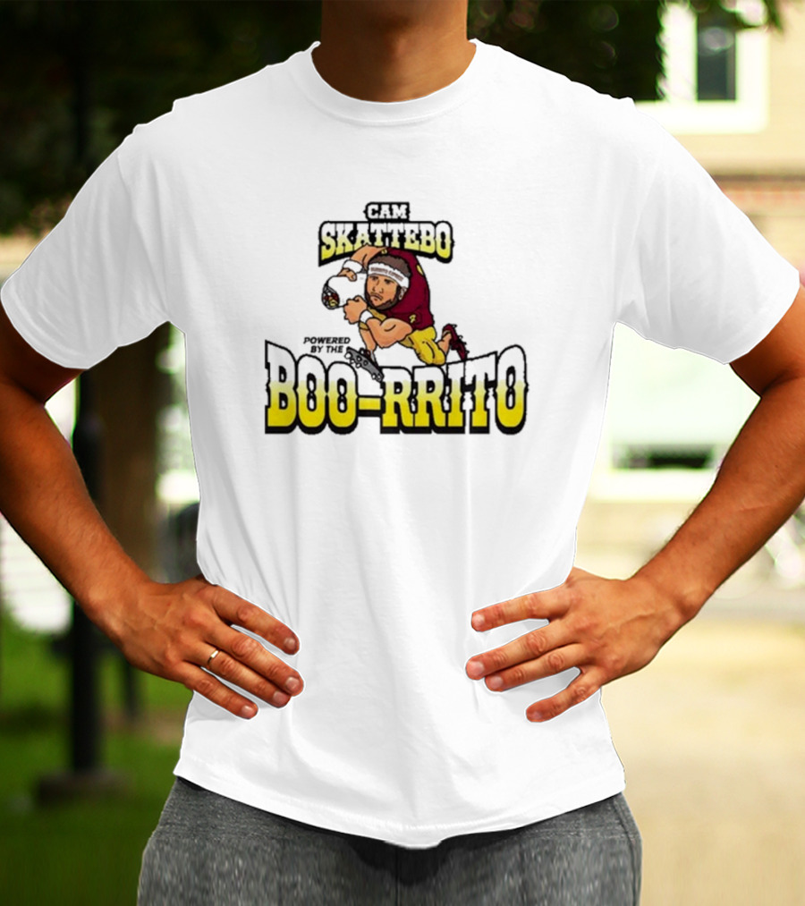 Cam Skattebo Powered By The Boo-rrito Arizona State Sun Devils Caricature T-Shirt