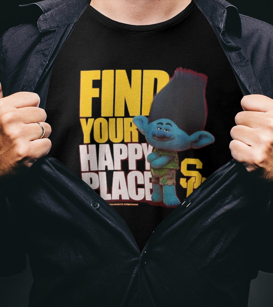 USC Trojans Find Your Happy Place SC Branch Trolls T-Shirt