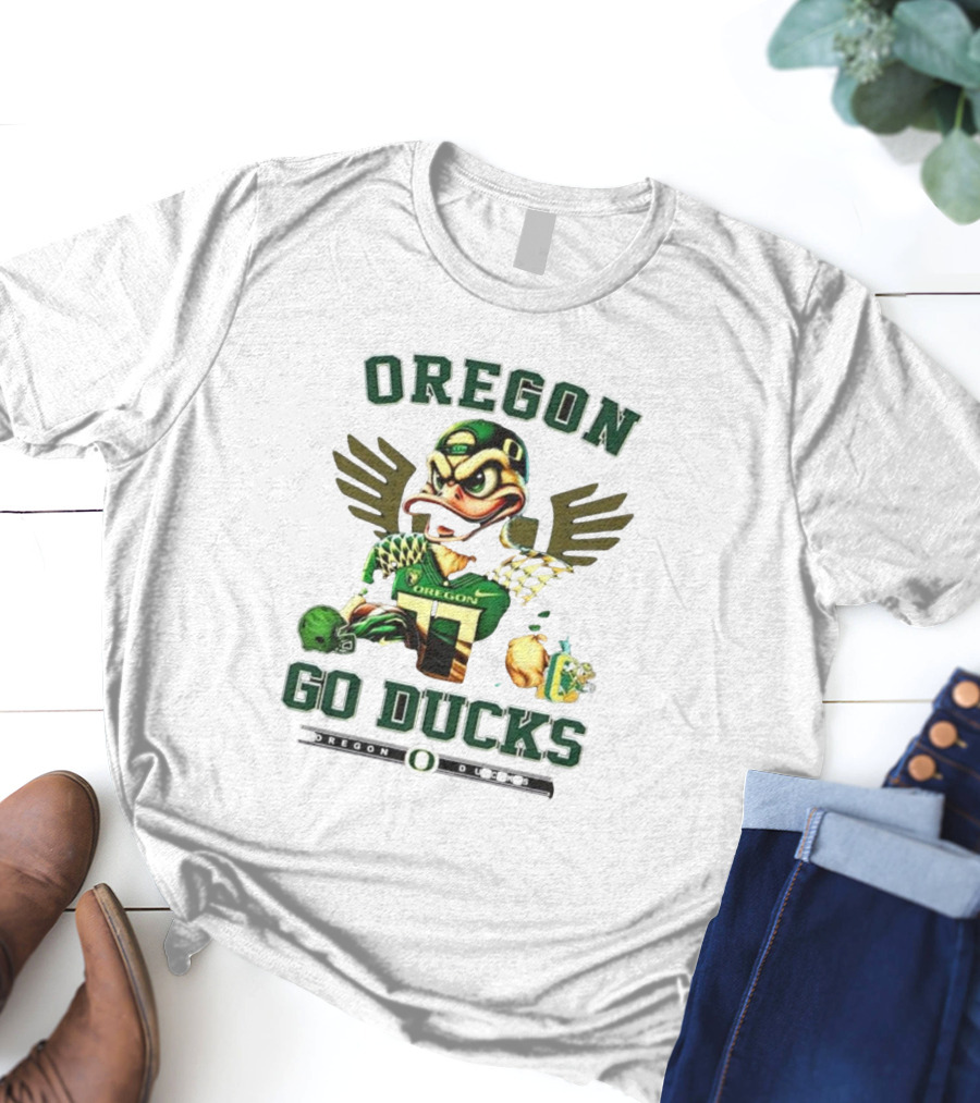 Oregon Ducks Go Ducks Mascot Football Wings Helmet T-Shirt