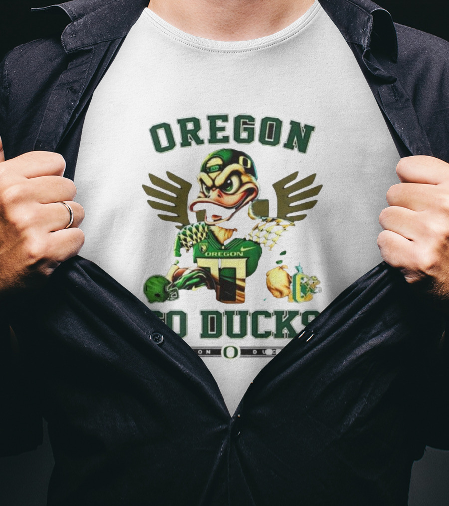 Oregon Ducks Go Ducks Mascot Football Wings Helmet T-Shirt